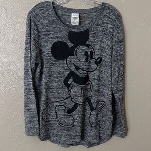 Disney Mickey Mouse Lightweight Knit Sweater XL (15/17) Gray Black